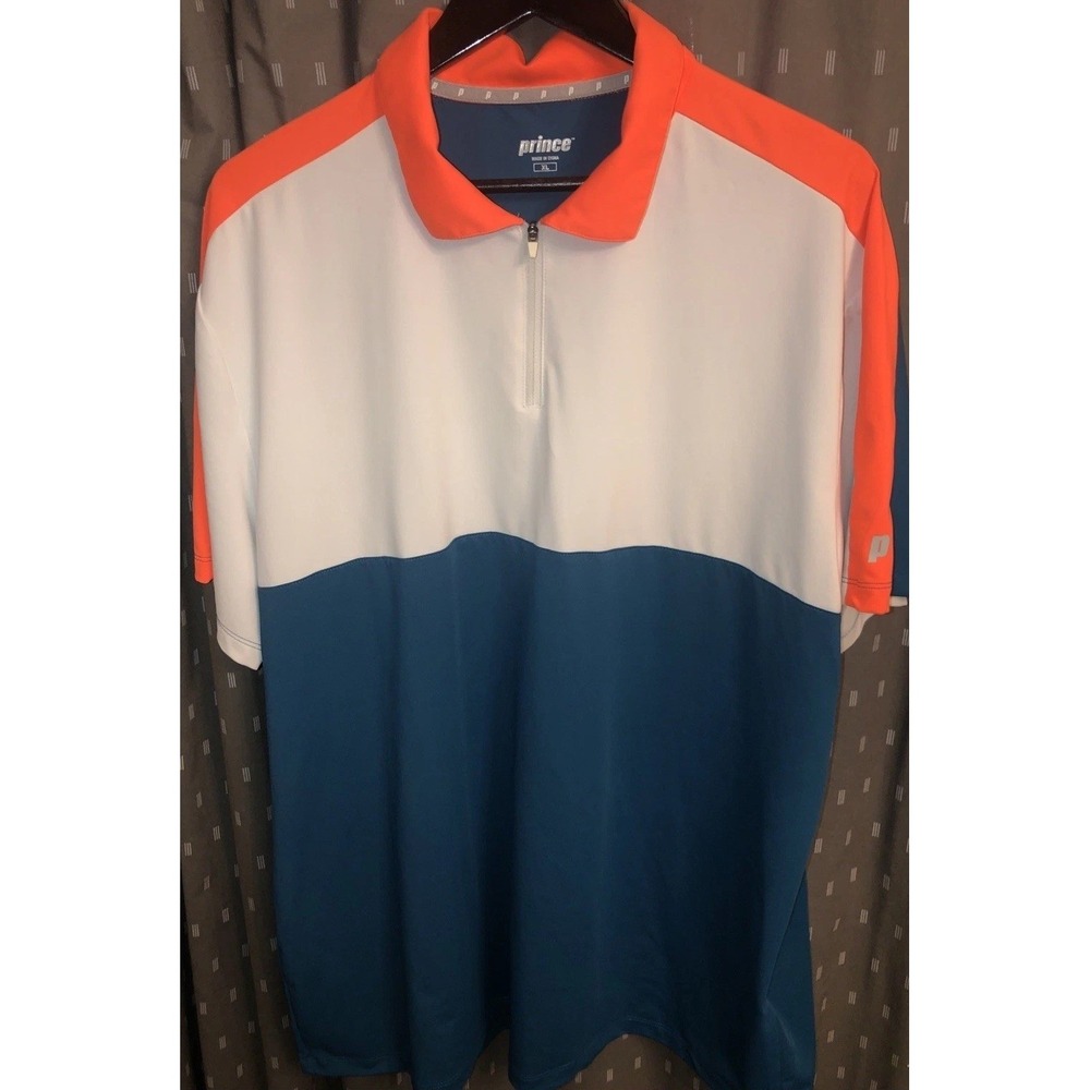 Prince Mens Performance Tri Color Tennis/Pickleball Polo Shirt Size XL  NWOT